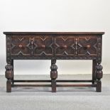 A Jacobean style oak sideboard,