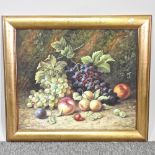Tom Caspers, 20th century, still life of fruit, signed oil on canvas laid on board,