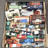 A box of die cast model vehicles
