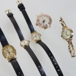 An Omega ladies wristwatch, together with a 9 carat ladies vintage wristwatch,