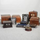 A collection of vintage radios and gramophones,