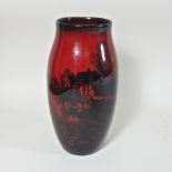 A Royal Doulton flambe vase,