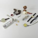 A collection of items to include wristwatches,