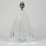 A French Daum Art Nouveau clear glass lamp, signed,