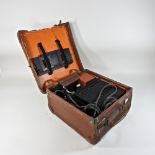 A large early 20th century magic lantern, cased,