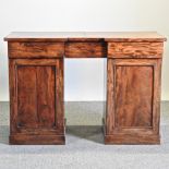 A Victorian mahogany breakfront pedestal sideboard,