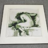 Continental school, 20th century, nude, oil on canvas, signed indistinctly,