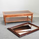 A reproduction coffee table, 135 x 65cm,