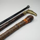 An early 20th century silver mounted walking stick,