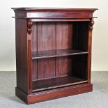 A Victorian style mahogany open bookcase,