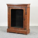 A walnut pier cabinet, no glass,