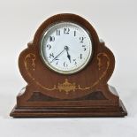 An Edwardian mahogany cased mantle clock, with an eight day movement,