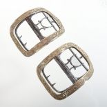 A pair of 18th/19th century French silver gilt shoe buckles,