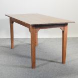 A pine dining table,