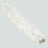 A six strand cultured pearl necklace,