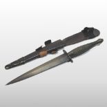 A World War II Fairbairn Sykes 2nd pattern commando fighting knife, by Wilkinson Sword, 30cm long,