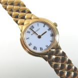 A Bueche-Girod 9 carat gold ladies wristwatch, the signed white dial with Roman hours,