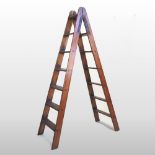 A pair of 19th century folding wooden steps,