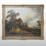 Norwich school, (19th century), river landscape, oil on board,