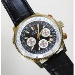 A Rotary gentleman's steel cased wristwatch, on a black leather strap,