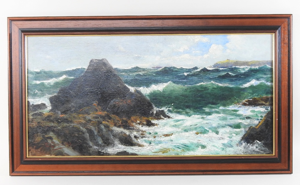 Edward Christian Quayle *ARR, (1872-1946), rocky coastal scene on Fort Island, signed, - Image 4 of 6