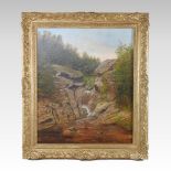 English school, (19th century), view of the Rheness Falls, oil on canvas,