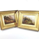 English School, (19th century), a pair of landscape scenes, oil on canvas,