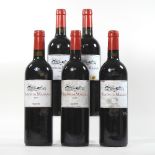Baron de Magana, 2007, a collection of five bottles of red wine,