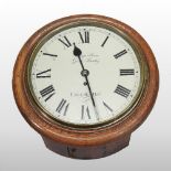 A 19th century oak cased dial clock, the painted dial with Roman hours, signed Cottage Farm,