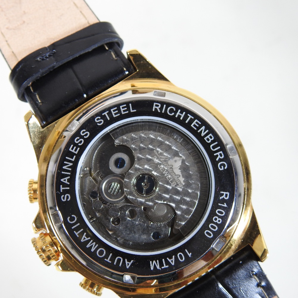 A Richtenburg gentleman's steel cased wristwatch, the signed dial on a leather strap, - Image 3 of 11