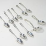 A Victorian silver caddy spoon, Sheffield 1880, 10cm long,