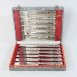 A set of six pairs of silver fish eaters, Sheffield 1957,