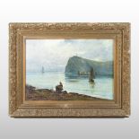L Phillips, (19th century), Bradda Head, Port Erin, signed, oil on canvas,