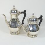 A modern silver coffee pot, of baluster shape, Birmingham 1981, 24cm high,