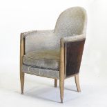 A French Art Deco upholstered club armchair, attributed to Paul Follot (1877-1941),