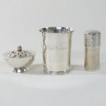 A modern silver beaker, inscribed to Matthew Stephen Knight, London 1977, 9cm high,