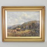 William Henry Waring, 1886-1928, harvest scene, signed, oil on canvas,
