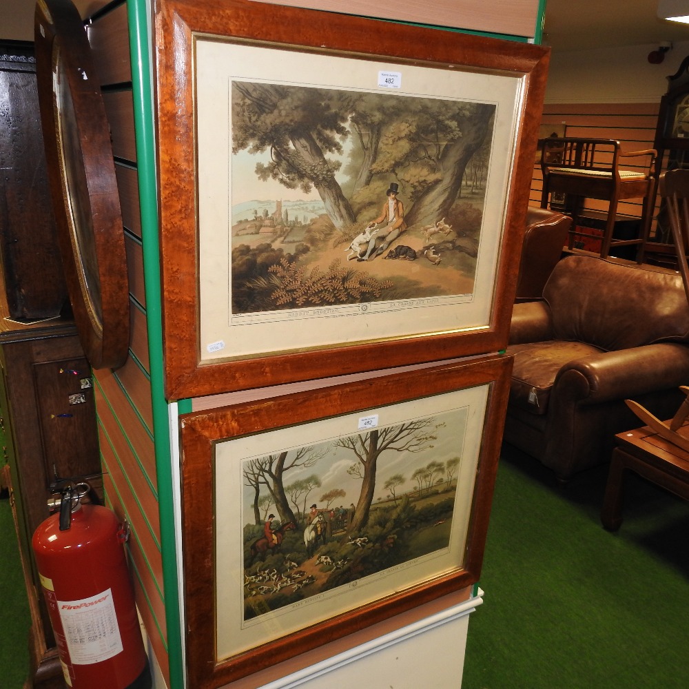 A set of six hunting prints in maple frames, - Image 3 of 11