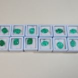 A collection of unmounted gemstones