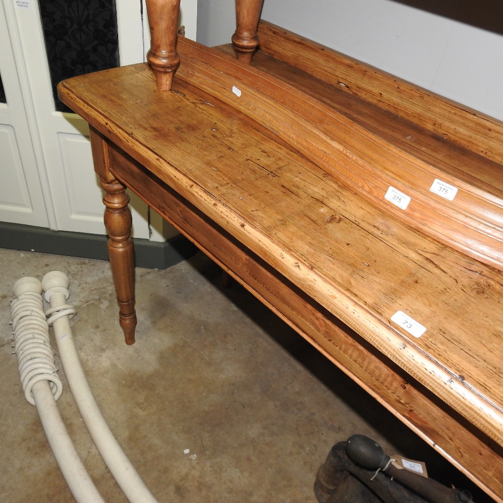 A hand made pine serving table, on turned legs, - Image 5 of 5