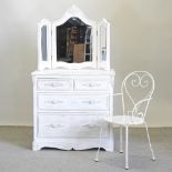 A white painted chest of drawers, 89cm,