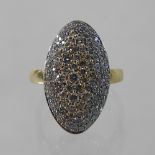 An 18 carat gold Lorique diamond dress ring, approx 1.