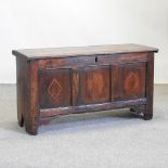 An 18th century oak coffer,