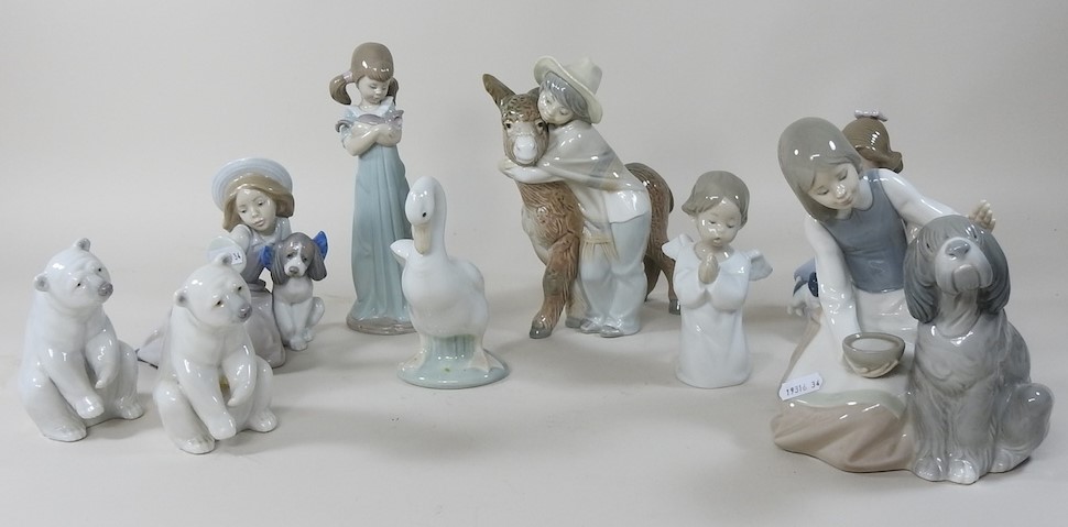 A large Lladro porcelain figure of a lamplighter, 48cm high, - Image 2 of 2