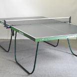 A Jaques folding table tennis table, 270 x 153cm,