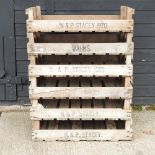 A set of six wooden fruit trays,