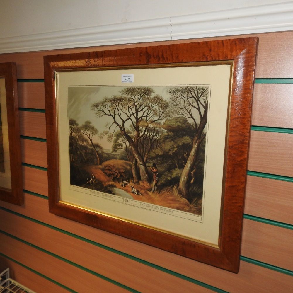 A set of six hunting prints in maple frames, - Image 9 of 11