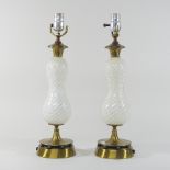 A pair of Venetian style glass table lamps,