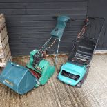 A Qualcast Suffolk Punch 355 petrol cylinder lawnmower, 40cm wide,