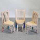 Three laminated bentwood children's chairs,